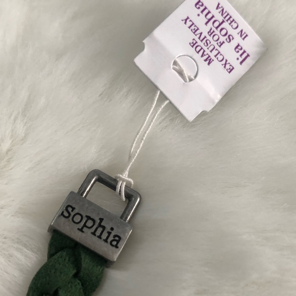 NWT Lia Sophia Olive Leather Crystal Bracelet - Picture 3 of 7